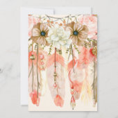 ボホドリームキャッチャー羽毛桃サンゴ 招待状 (裏面)