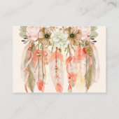 ボホドリームキャッチャー赤ちゃんシャワーブックリクエストピーチ エンクロージャーカード (裏面)