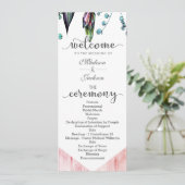 ボホドリームキャッチャー&フェザーズピンク結婚式 プログラム (スタンド正面)