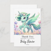 ボホドリームユニコーン赤ちゃんシャワー サンキューカード (正面/裏面)