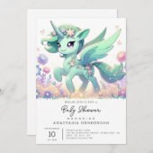 ボホドリームユニコーン赤ちゃんシャワー 招待状 (正面/裏面)