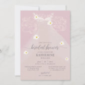 ボホドレエレガントスデイジーピンクラッフルブライダルシャワー 招待状 (正面)