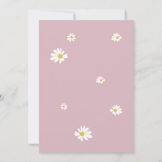 ボホドレエレガントスデイジーピンクラッフルブライダルシャワー 招待状 (裏面)