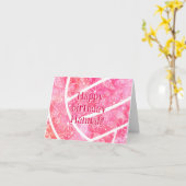 ボホドードルフローラピンクバレーボール誕生日 カード (黄色い花)