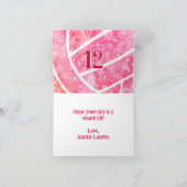 ボホドードルフローラピンクバレーボール誕生日 カード (内部)