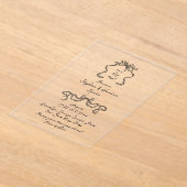 ボホドードル手書きレトロブラック結婚ズ アクリル招待状 (レイダウン)