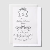 ボホドードル手書きレトロブラック結婚ズ ベラム紙招待状 (オフセット)
