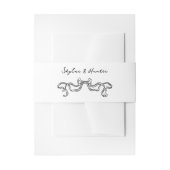 ボホドードル手書きレトロ白黒結婚ズ 招待状ベリーバンド (正面例)