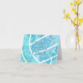 ボホドールフローラターコイズバレーボール誕生日 カード (黄色い花)