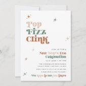 ボホニューイヤーズイブパーティの招待状レトロおもしろい 招待状 (正面)