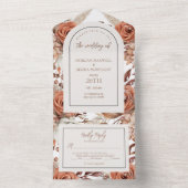 ボホニュートラルウォーターカラーパンパ結婚ス オールインワン招待状 (内側)