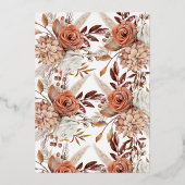 ボホニュートラルウォーターカラーパンパ結婚ス 箔招待状 (裏面)