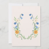 ボホニュートラルウォーターカラーワイルドフラワーブライダルシャワーI 招待状 (裏面)