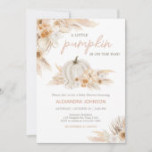 ボホニュートラルカボチャ赤ちゃんシャワー 招待状 (正面)