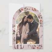 ボホニュートラルカボプキンフローラアーチブライダルシャワー 招待状 (裏面)