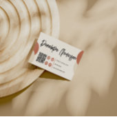 ボホニュートラルテラコッタモダンQRコードトレンディー 名刺