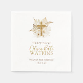 ボホニュートラルドライパームフローラバプテスマ《キリスト教》洗礼式や命名式 スタンダードカクテルナプキン