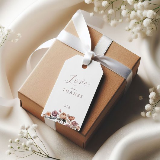 ボホニュートラルパープル結婚フローラズギフトラベル ギフトタグ