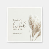 ボホニュートラルフッフィンプアスグラスブライダルシャワー スタンダードカクテルナプキン (正面)