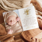 ボホニュートラルフローラバプテスマ《キリスト教》洗礼式や命名式写真 サンキューカード