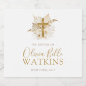 ボホニュートラルフローラバプテスマ《キリスト教》洗礼式や命名式 スパークリングワインラベル (シングルラベル)