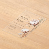 ボホニュートラルフローラ結婚ズ アクリル招待状 (レイダウン)