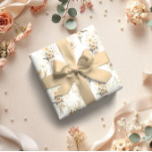 ボホニュートラルベージュブライダルフローラ ラッピングペーパー