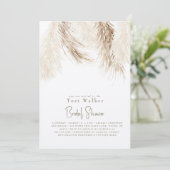 ボホニュートラルベージュ色ブライダルシャワー 招待状 (スタンド正面)