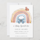 ボホニュートラルレインボーピーチダスティブルーバタフライ 招待状 (正面)