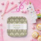 ボホニュートラルレインボーベビーシャワー ペーパープレート (パーティー)