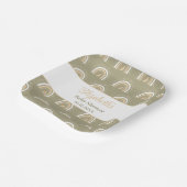 ボホニュートラルレインボーベビーシャワー ペーパープレート (傾斜あり)