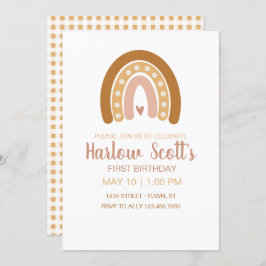 ボホニュートラルレインボー誕生日 招待状