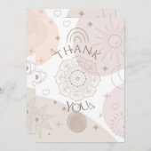 ボホニュートラル宇宙ドードルズエステティックデザイン サンキューカード (正面/裏面)