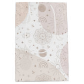 ボホニュートラル宇宙ドードルズエステティックデザイン ミディアムペーパーバッグ (正面)