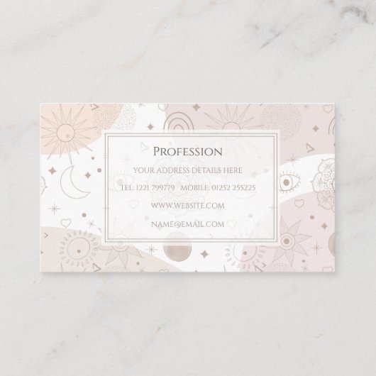 ボホニュートラル宇宙ドードルズエステティックデザイン 名刺 (裏面)