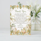 ボホニュートラル恐竜の赤ちゃんシャワー サンキューカード (スタンド正面)