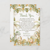 ボホニュートラル恐竜の赤ちゃんシャワー サンキューカード (正面/裏面)