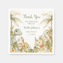 ボホニュートラル恐竜の赤ちゃんシャワー スタンダードカクテルナプキン