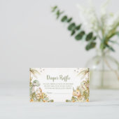 ボホニュートラル恐竜ベビーシャワー、おむつラッフル エンクロージャーカード