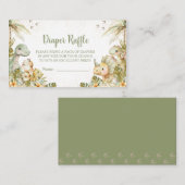 ボホニュートラル恐竜ベビーシャワー、おむつラッフル エンクロージャーカード