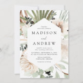 ボホニュートラル熱帯結婚の花 招待状 (正面)
