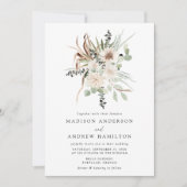 ボホニュートラル熱帯結婚の花 招待状 (正面)