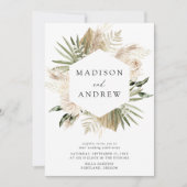 ボホニュートラル熱帯結婚の花 招待状 (正面)
