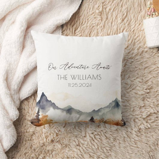 ボホニュートラル結婚マウンテンズカップル クッション (ブランケット)