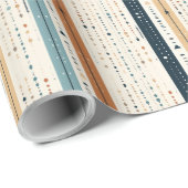 ボホニュートラ自然ルのネイビーラステル青ストライプ色 ラッピングペーパー (ロールコーナー)