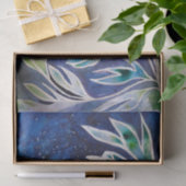 ボホネイビーブルーシテラルダリアフローラ水彩色 薄葉紙 (ギフト)