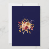 ボホネイビーブルーバーントランカンフローラ結婚ズ セーブザデート (裏面)