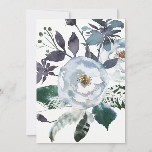 ボホネービープーニーフローラリースブライダルシャワー 招待状 (裏面)