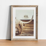ボホハイランドカウウォールアート ポスター<br><div class="desc">Boho Highland Cow Wall Artはニュートラルなボ素晴らしホや農家の装飾である。</div>