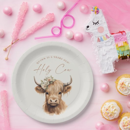 ボホハイランドカウキー子供の誕生日パーティー ペーパープレート (パーティー)